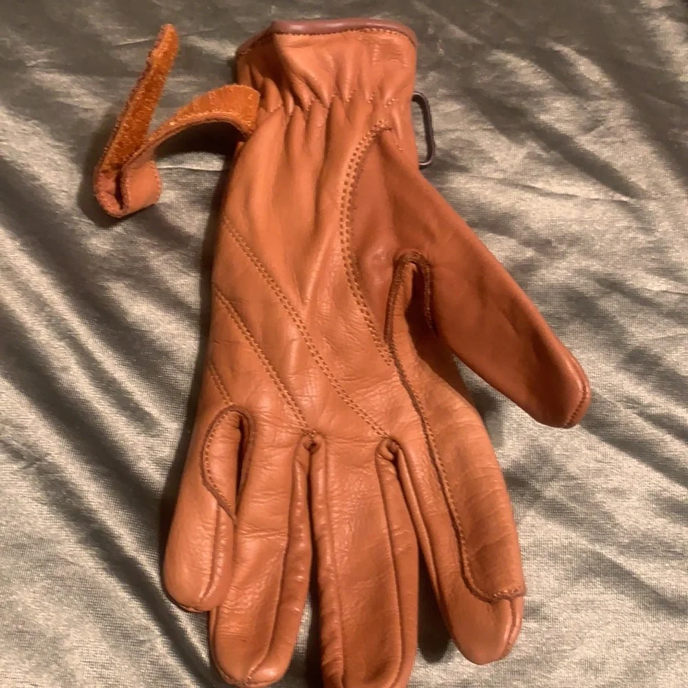 LEATHER GLOVES SZ LARGE MADE IN PAKISTAN CAMEL COGNAC GORGEOUS WHISKEY - Picture 12 of 16